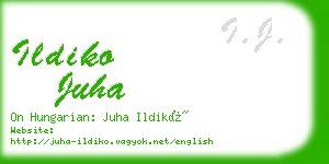 ildiko juha business card